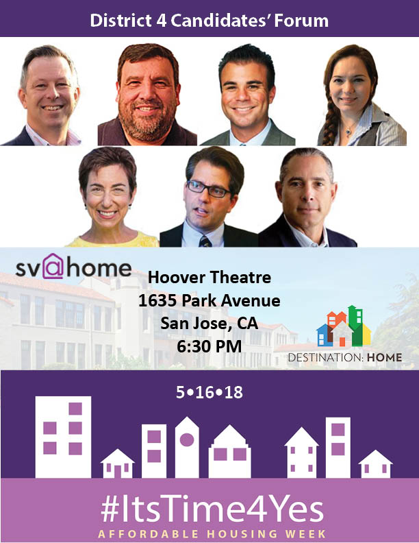 SV@Home & Destination Home's Santa Clara County Board of Supervisors D4 forum & debate