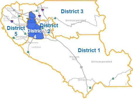 Santa Clara County District 4 map