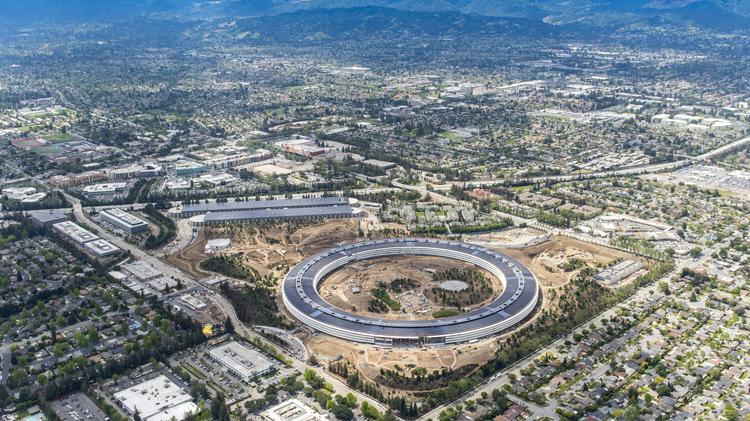Apple Computer's spaceship campus in Cupertino