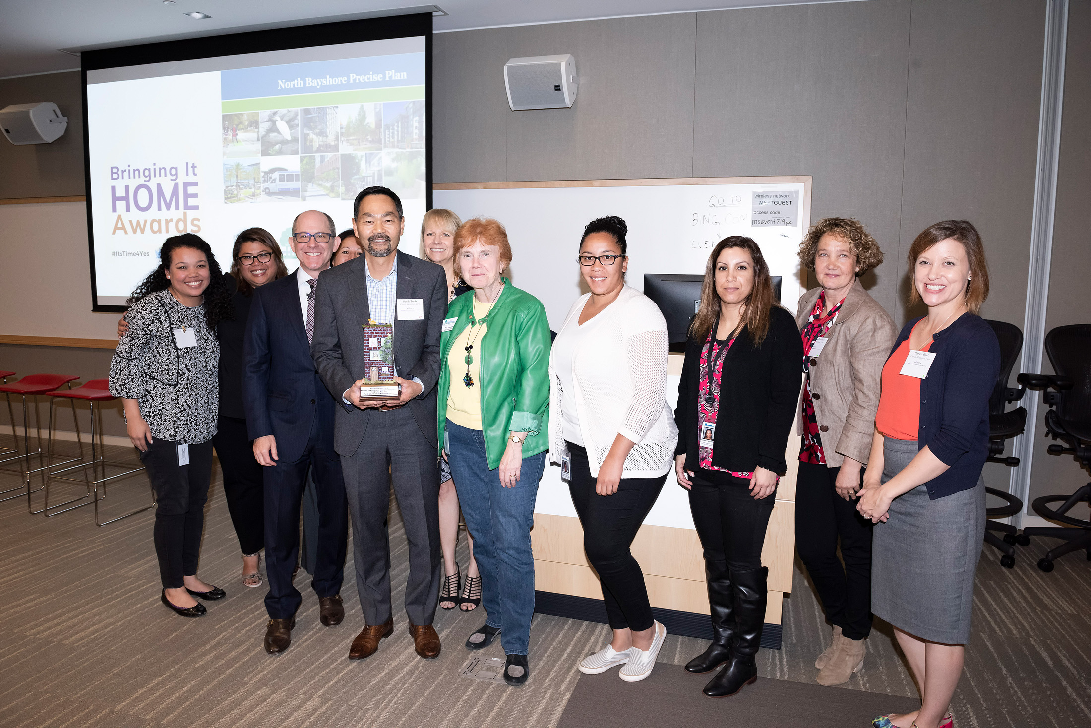 Representatives from the City of Mountain View accept SV@Home's Bringing It Home Awards at close of Affordable Housing Week 2018.