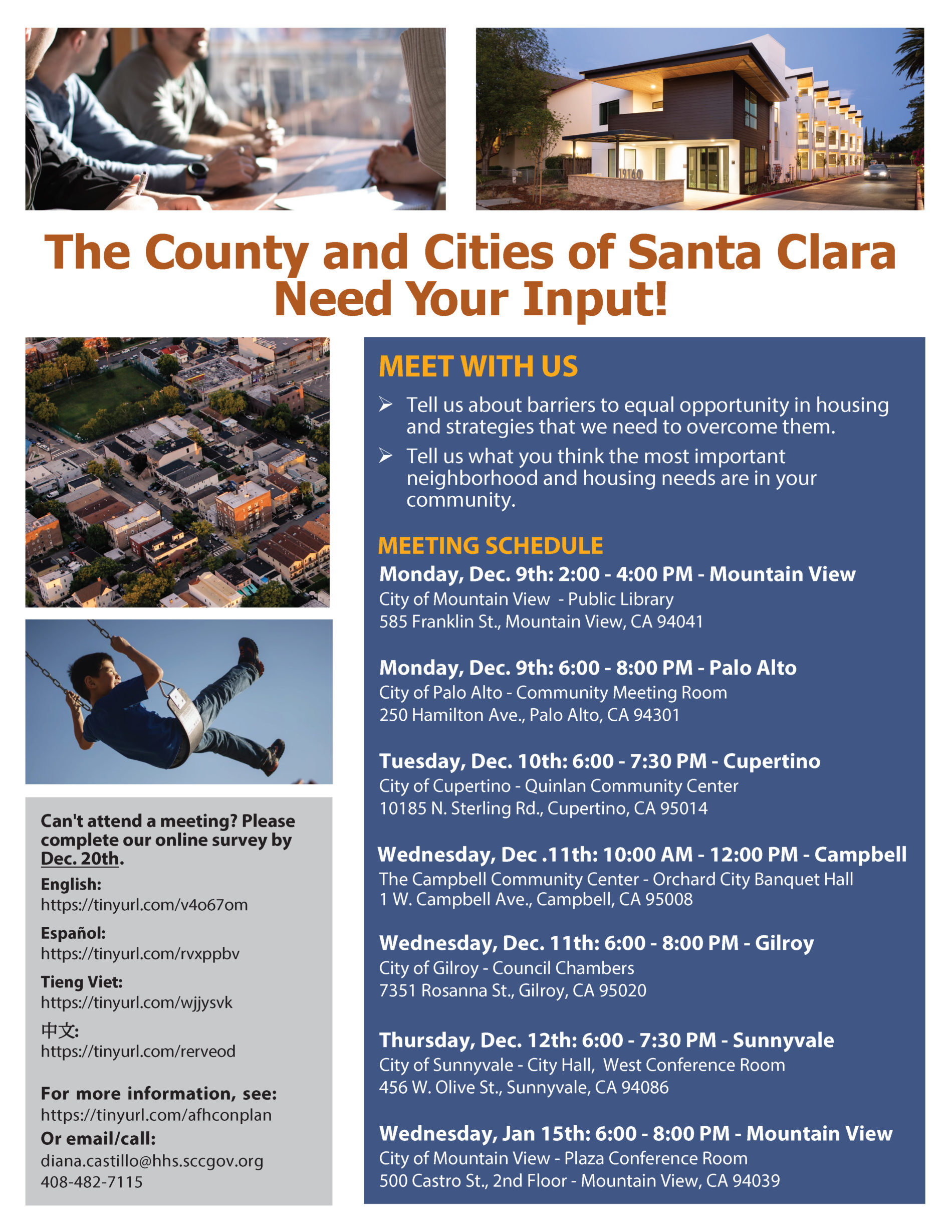 2020-2025 Assessment of Fair Housing (AFH) Community Meeting - SV@Home