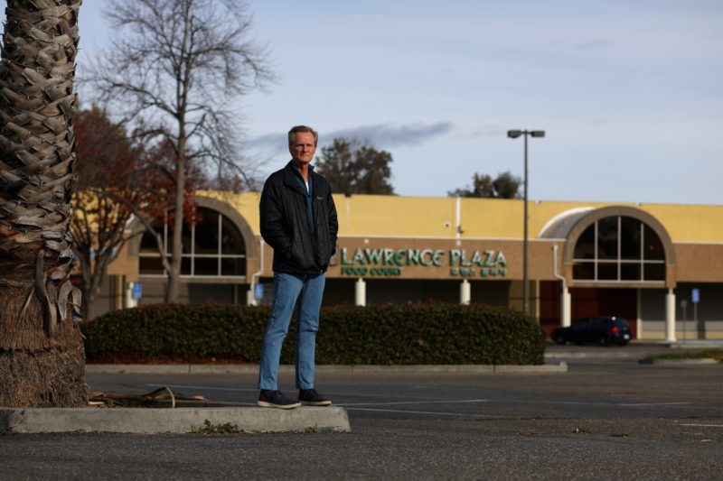 Russell Hancock of Joint Venture Silicon Valley is photographed at the Lawrence Square shopping center