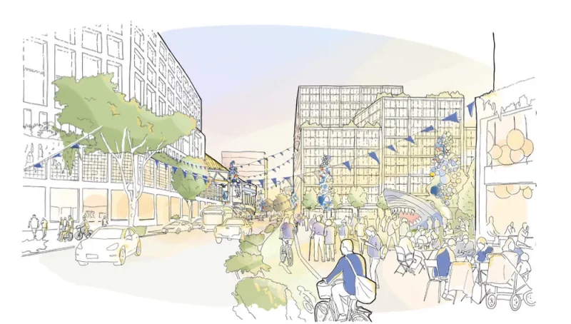 A rendering of Google’s planned Downtown West in San Jose, which will dramatically expand the tech giant’s footprint in Silicon Valley’s biggest city. | Google Rendering courtesy of Sitelab Urban Studio.