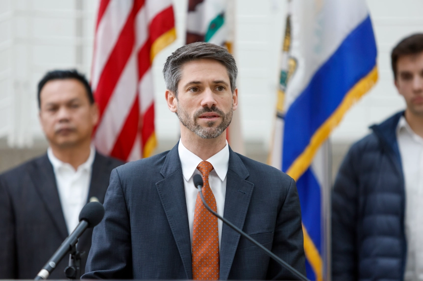 Mayor Matt Mahan outlines his March Budget proposal at San Jose City Hall in San Jose, Calif., on Tuesday, March 21, 2023.